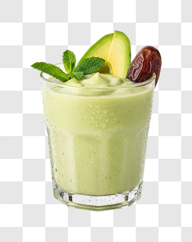 glass of smoothie with mint leaves