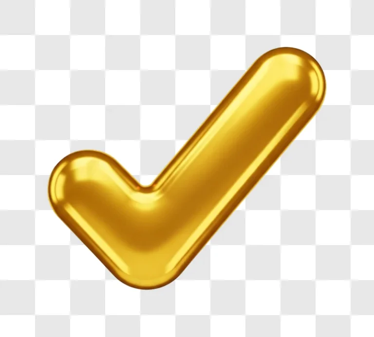 golden check mark symbol icon high resolution isolated object png transparent background download for non commercial use