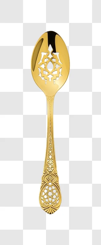 golden spoon with intricate design flat design element png transparent background personal use design resource