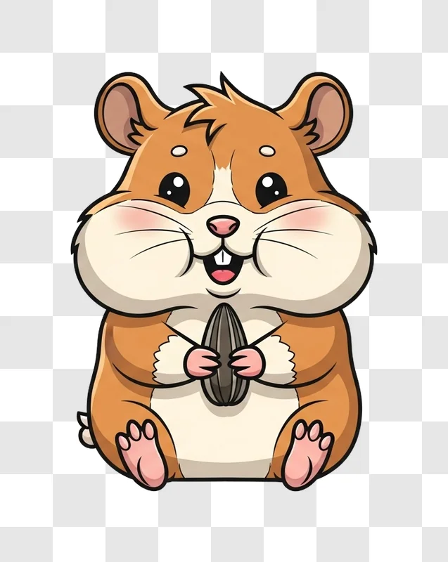 hamster holding seed vector png