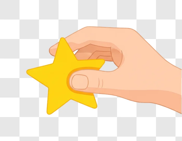 hand holding yellow star shape
