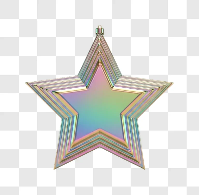 holographic star ornament with rainbow colors transparent background clipart png transparent background non commercial use only