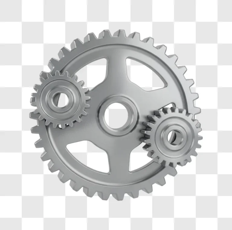 interlocking metal gears mechanism closeup