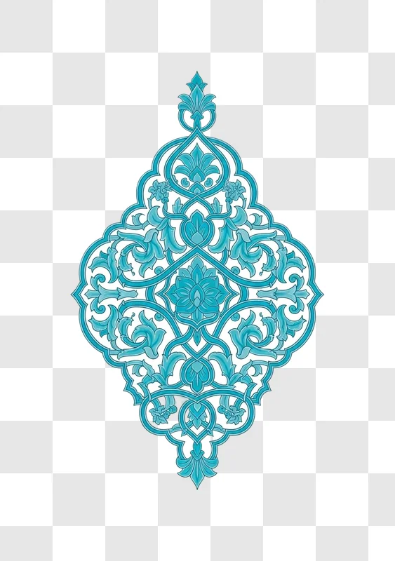 intricate blue islamic geometric pattern design