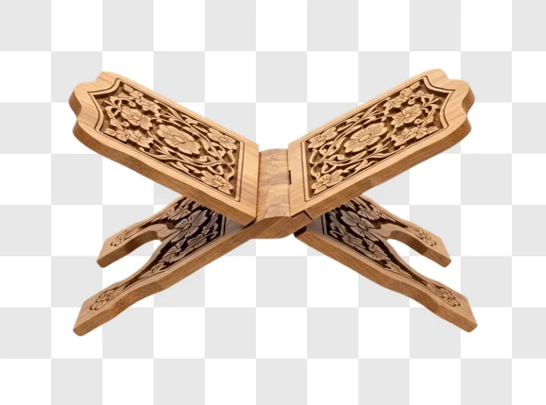 intricately carved wooden quran stand no shadow isolated png transparent background download for non commercial use