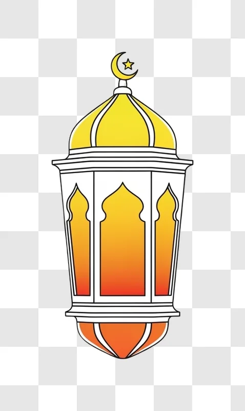 islamic lantern with crescent moon web ready transparent element png transparent background personal use design resource