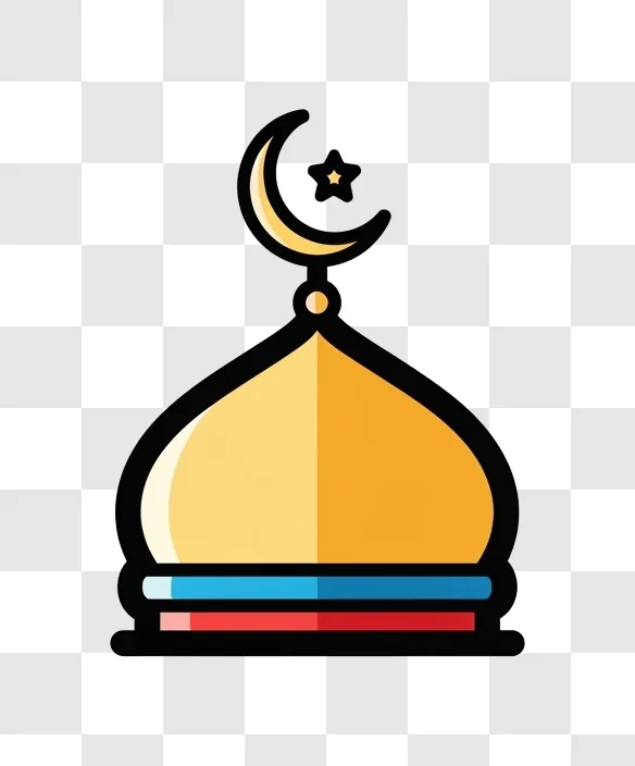 islamic mosque dome icon symbol 3d render isolated png transparent background free download