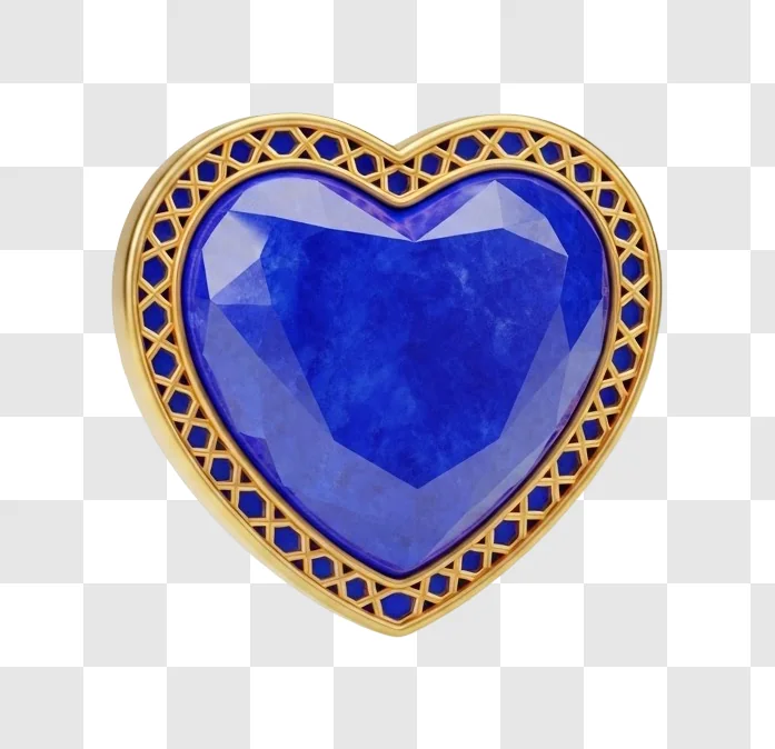 large blue heart shaped gemstone pendant