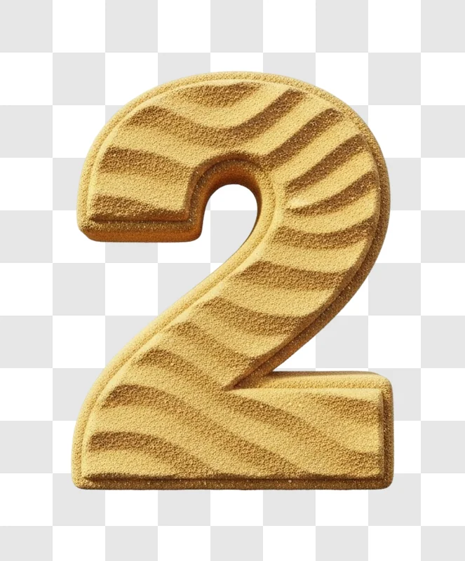 large gold number two symbol