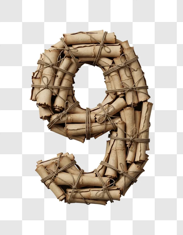 large number nine of rolled papers