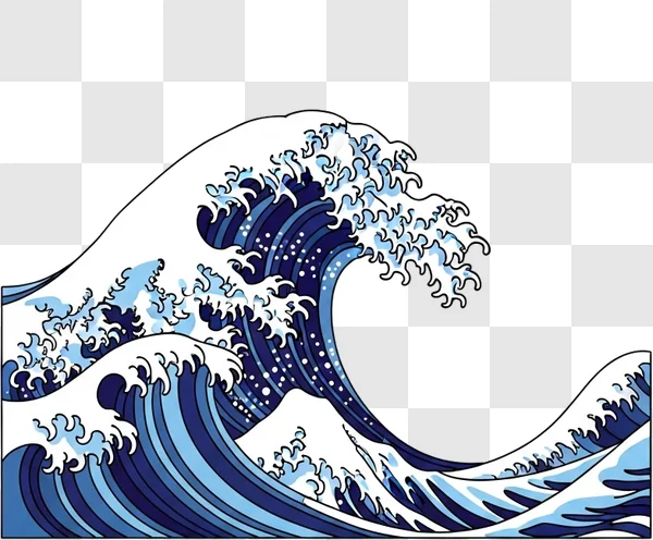 large ocean wave crashing blue water