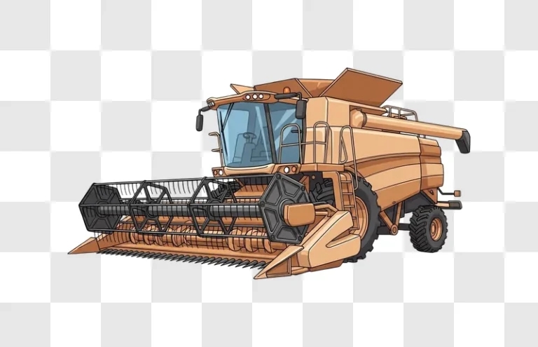 large orange combine harvester machine