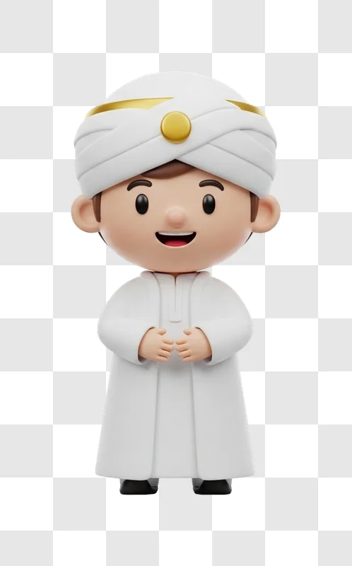 little boy wearing white turban and robe ready to use design element png transparent background free png for personal project