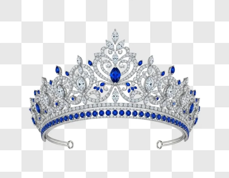luxurious diamond and sapphire crown jewellery
