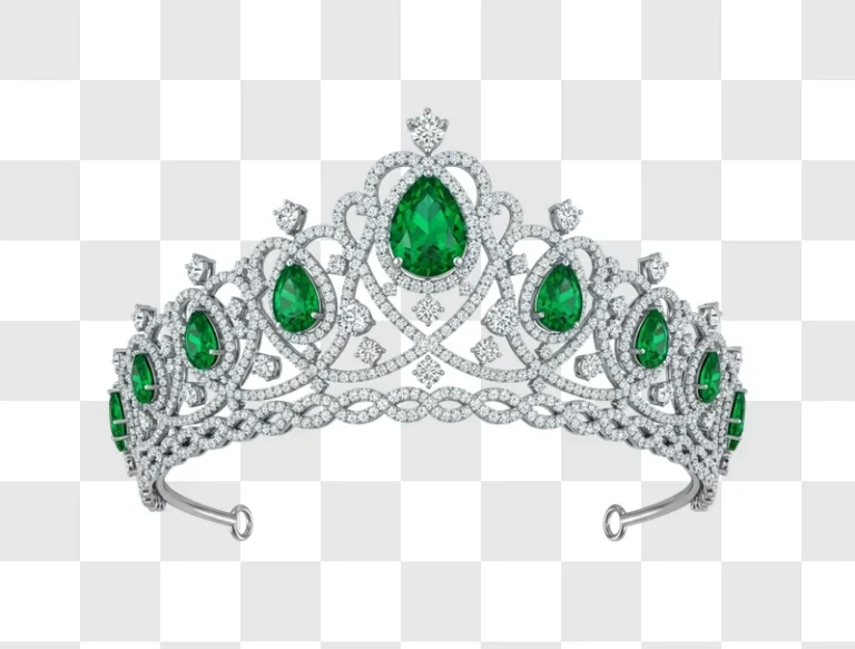 luxurious emerald and diamond tiara crown