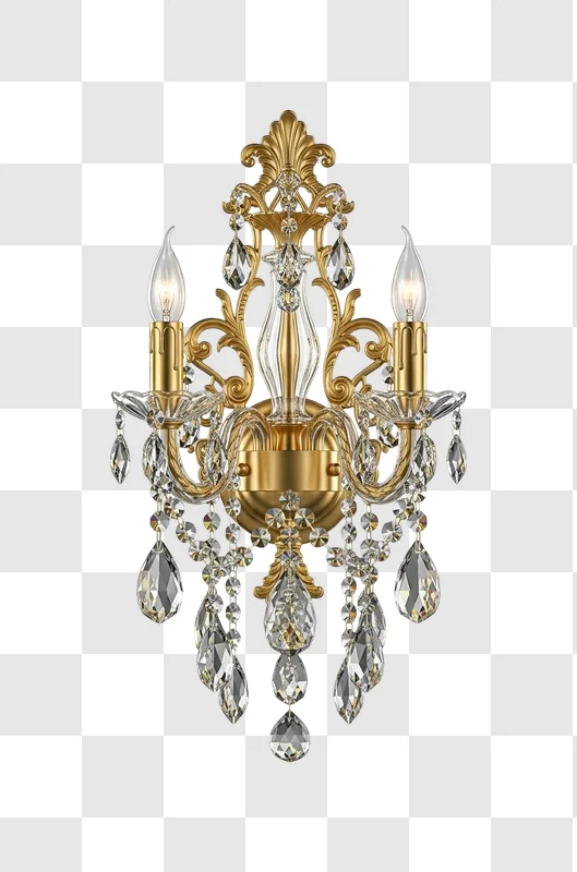 luxurious gold crystal wall sconce light