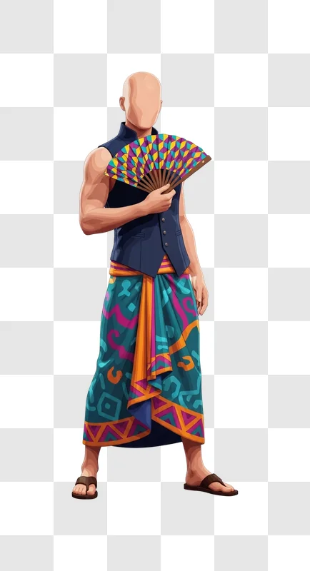 man in traditional colorful clothing standing