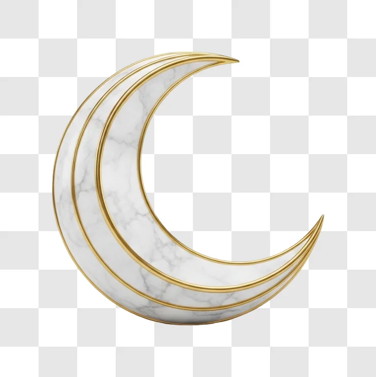 marble crescent moon decorative object high resolution isolated object png transparent background free download
