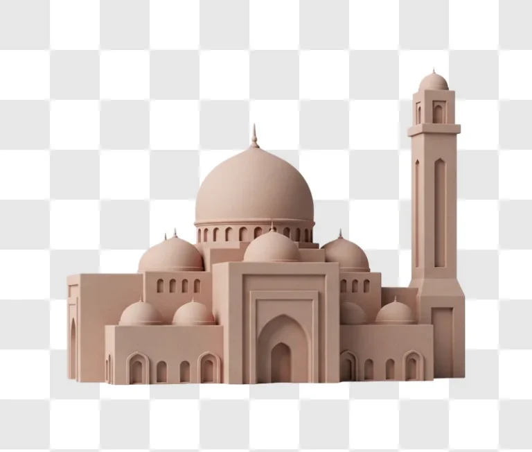 model of a large mosque building digital graphic element png transparent background personal use design resource