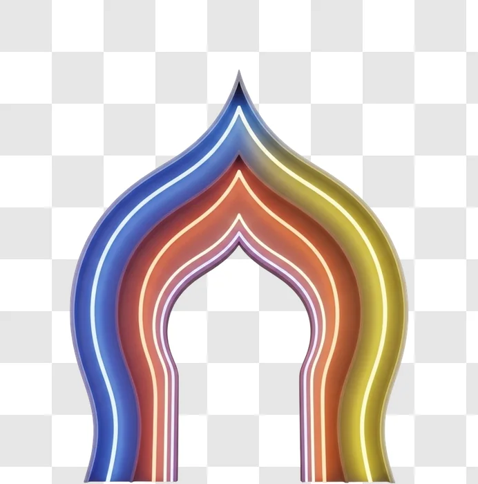 multicolored abstract arch shape design ready to use design element png transparent background download for non commercial use