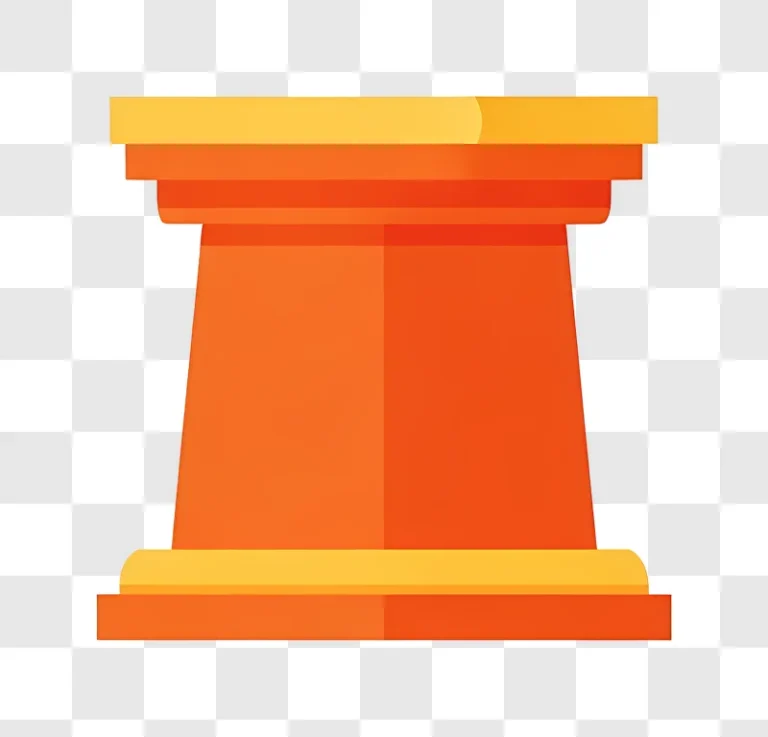 orange podium with yellow top platform