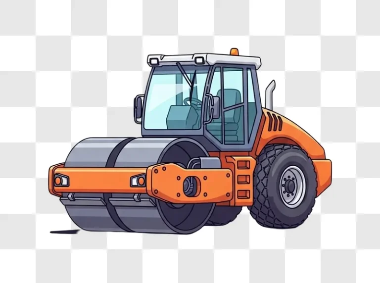 orange road roller machine heavy equipment