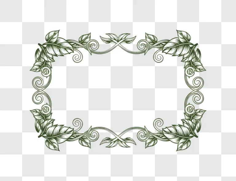ornate green leaf border design