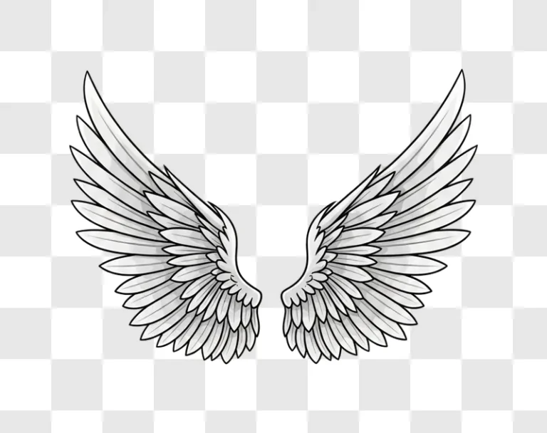 pair of stylized white angel wings