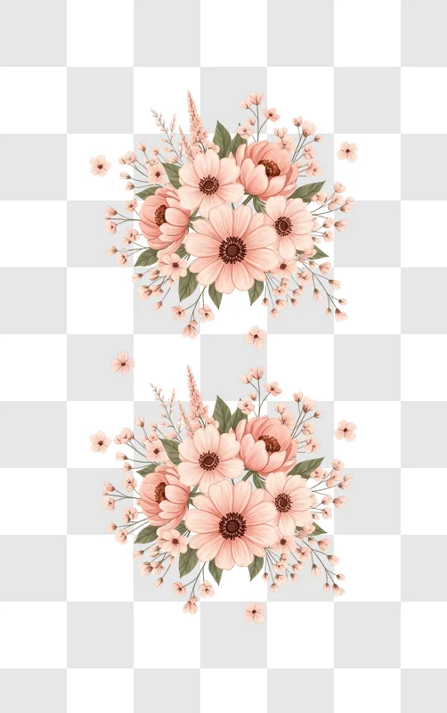 pink flowers and green leaves