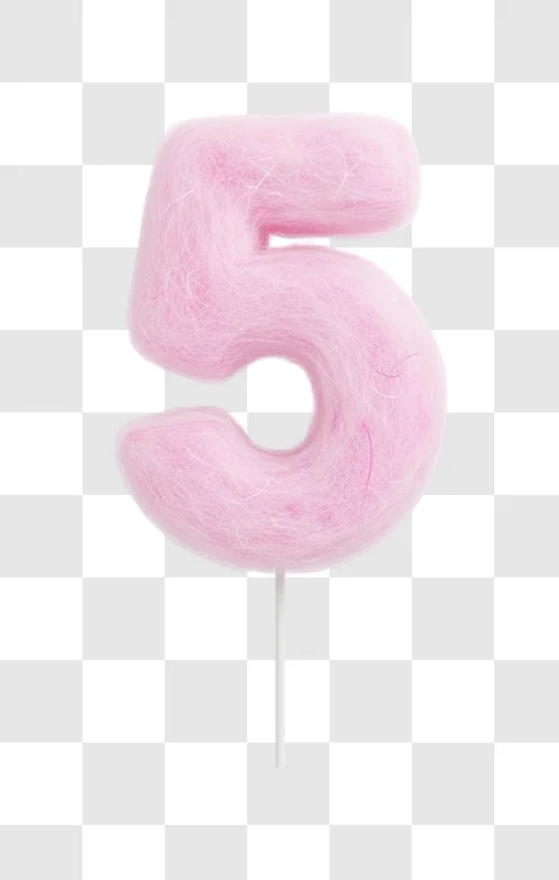 pink number five cake decoration