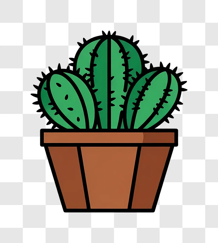 potted cactus plant illustration