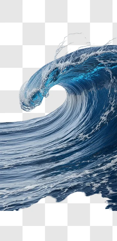 powerful blue ocean wave crashing barrel view