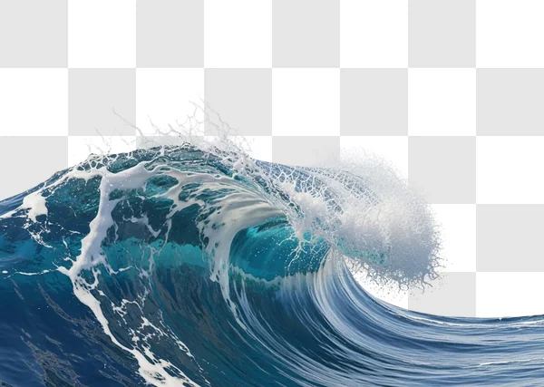 powerful ocean wave crashing with foamy spray