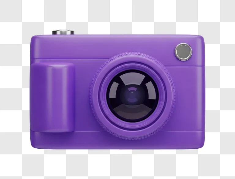 purple digital camera stylized front view