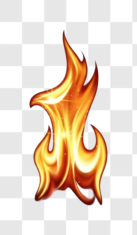 radiant stylized fire flame with orange glow