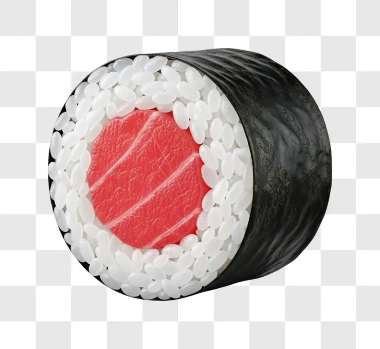 raw tuna sushi roll closeup