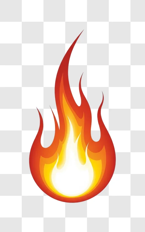 red and orange flame icon high resolution isolated object png transparent background download for non commercial use