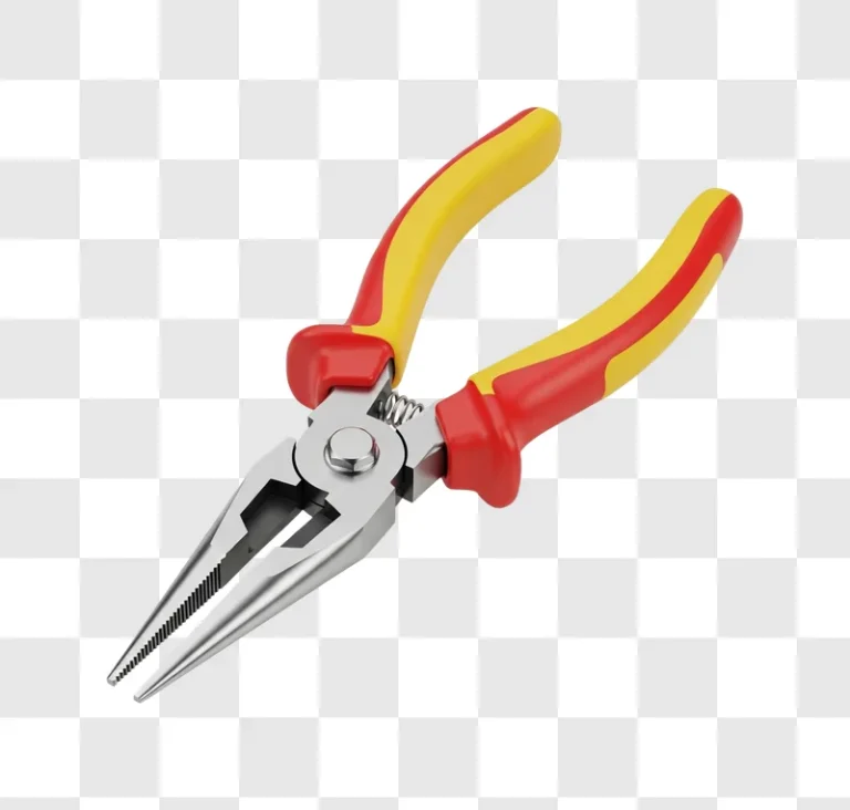 red and yellow handled needle nose pliers