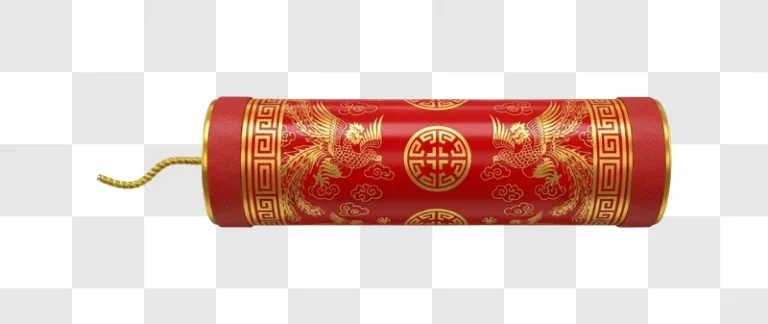 red chinese firework with gold designs