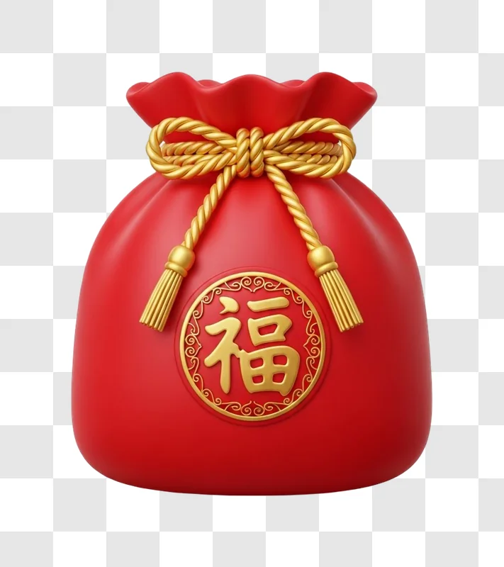 red chinese lucky money bag