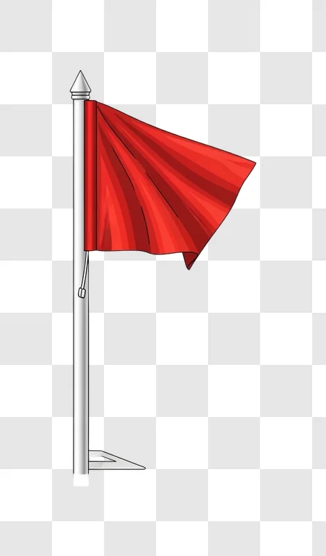 red flag on a pole waving