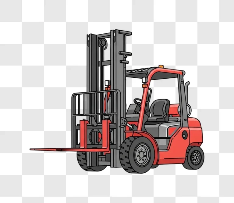 red forklift truck industrial vehicle