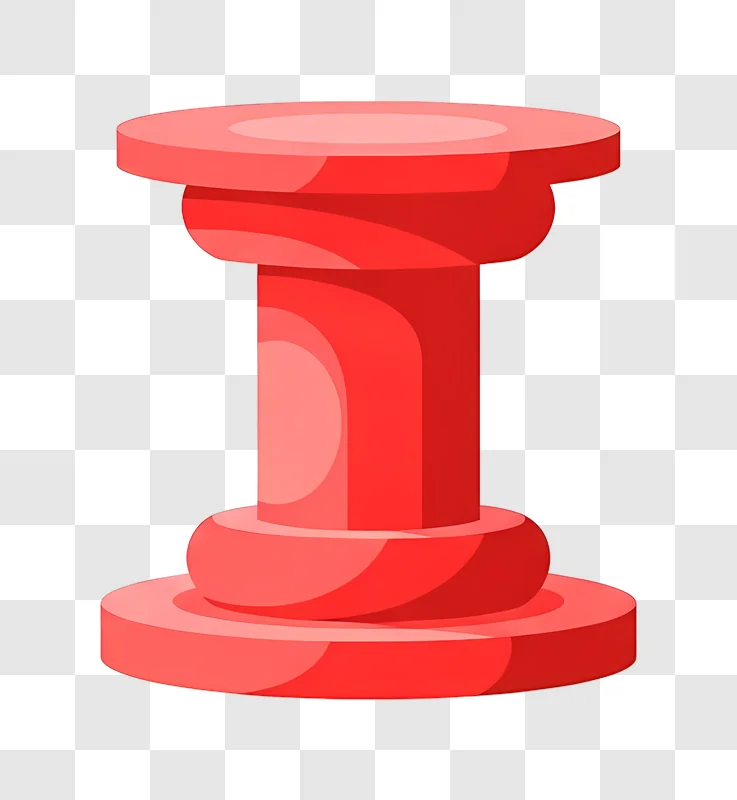 red pedestal with circular layers