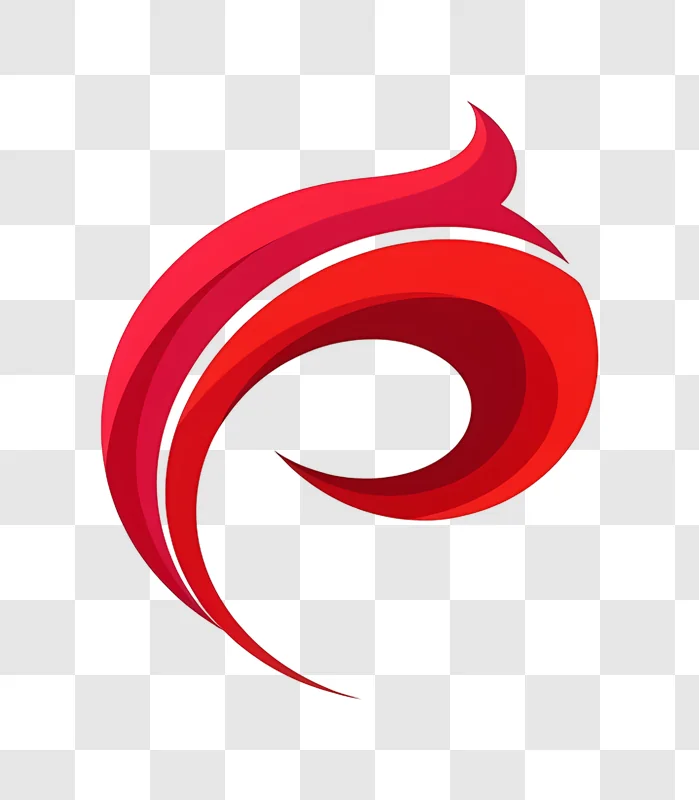 red swirl abstract design with shadows