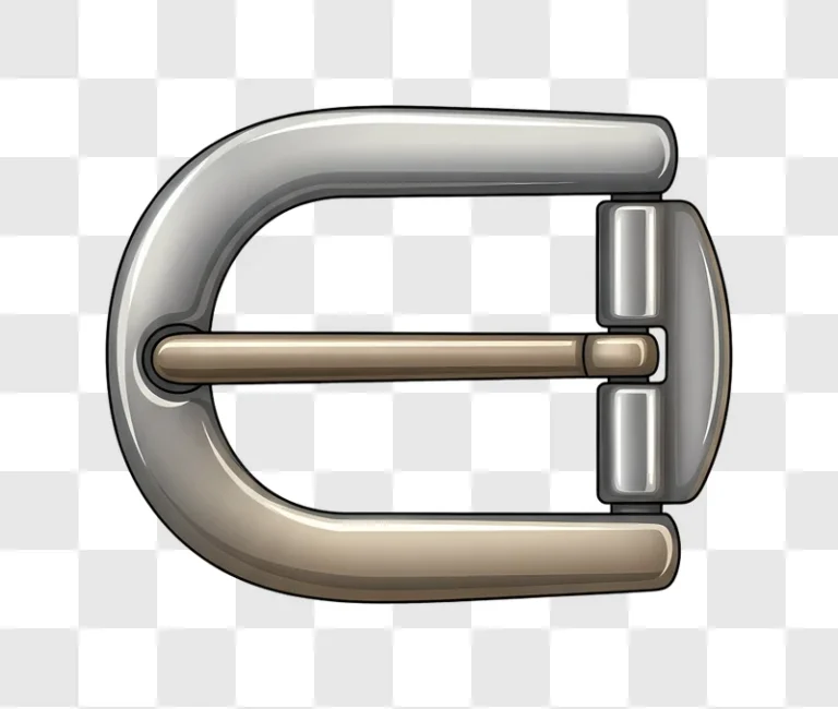 shiny metal belt buckle on dark gray