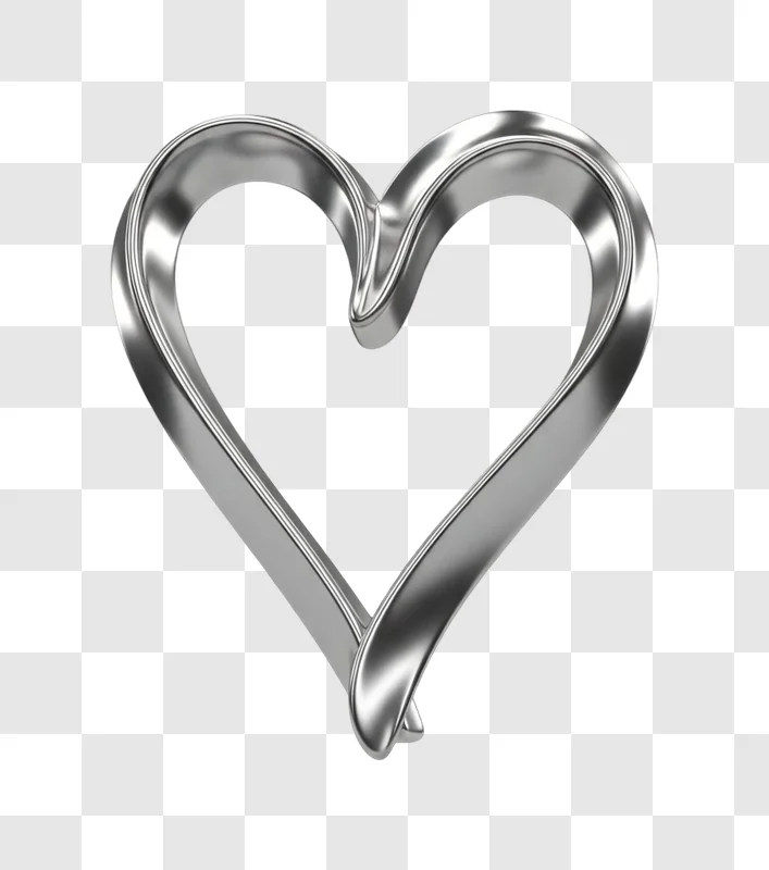 shiny metal heart shaped cookie cutter