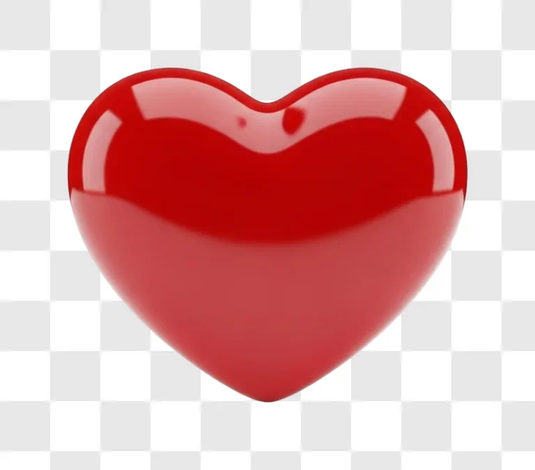shiny red heart shape object closeup