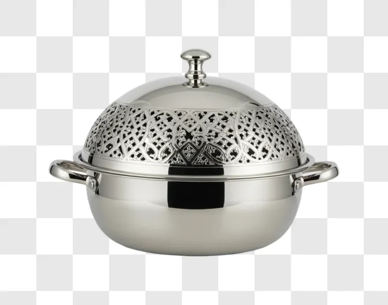 silver metal covered serving dish bowl decorative design asset png transparent background free png for personal project