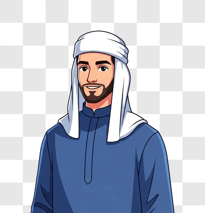 smiling arab man in turban