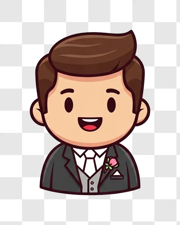 smiling cartoon man in suit